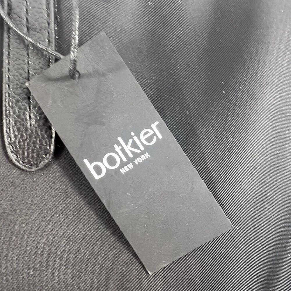 Botkier New York Black Nylon Tote‎ Vegan Leather Trim Zipper Shoulder Bag NEW - Picture 5 of 14